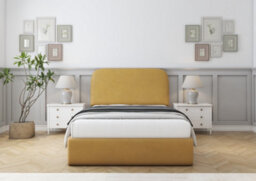 Comfort Beds Diana Mustard Plush Bed Frame - thumbnail 2