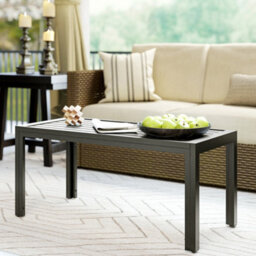 Outsunny Outdoor Side Table Garden Table With Steel Frame And Slat Top Grey Wood - thumbnail 7