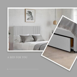 Silver Plush Sawana 3Ft Single Bed With 20 Inch Headboard With Mattress And 2Drawers - thumbnail 2