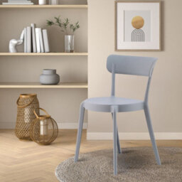 Fusion Living Grey Plastic Bistro Dining Chair - thumbnail 2