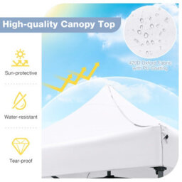Gainoom 300 X 300 Cm Outdoor White Pop Up Canopy Tent Heavy-Duty Easy Setup Gazebo Shelter W/ Wheeled Bag - thumbnail 4