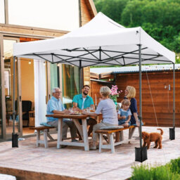 Gainoom 300 X 300 Cm Outdoor White Pop Up Canopy Tent Heavy-Duty Easy Setup Gazebo Shelter W/ Wheeled Bag - thumbnail 6