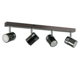 Valuelights Rosie Modern 4 Way Straight Bar Ceiling Spotlight Fitting Black Chrome Finish