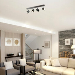 Valuelights Rosie Modern 4 Way Straight Bar Ceiling Spotlight Fitting Black Chrome Finish - thumbnail 5