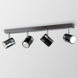 Valuelights Rosie Modern 4 Way Straight Bar Ceiling Spotlight Fitting Black Chrome Finish - thumbnail 4