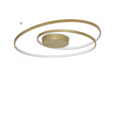 Ideal Lux Luminosa Oz Integrated Led Semi Flush Ceiling Light Brass 6100Lm 3000K - image 1