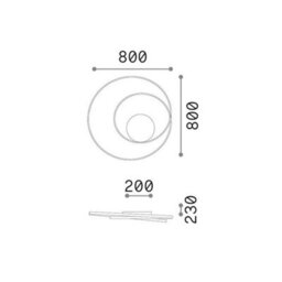 Ideal Lux Luminosa Oz Integrated Led Semi Flush Ceiling Light Brass 6100Lm 3000K - thumbnail 2