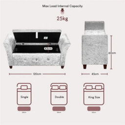 Storage Ottoman Seat Stool Bench Chest Toy Box - thumbnail 2