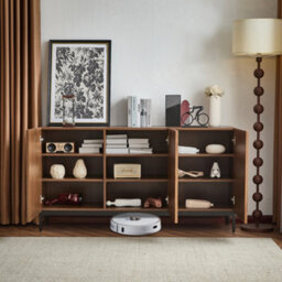 Abrihome 150X40X80Cm Oak Grain Sideboard, Mid-Century Modern Decorative Cabinet, Adjustable Shelves, Tip-Over Protection For Living Room - thumbnail 2
