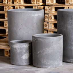 Jōbū Jobu Home - 85Cm Extra Large Cylinder Planter For Trees And Feature Plants - 365L Aurella - Onyx Dusk (Charcoal Black Grey) - thumbnail 2
