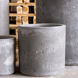 Jōbū Jobu Home - 85Cm Extra Large Cylinder Planter For Trees And Feature Plants - 365L Aurella - Onyx Dusk (Charcoal Black Grey) - thumbnail 3