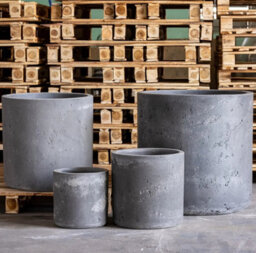 Jōbū Jobu Home - 85Cm Extra Large Cylinder Planter For Trees And Feature Plants - 365L Aurella - Onyx Dusk (Charcoal Black Grey)
