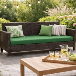 House Of Home Outdoor Bench Cushion Bottle Green 3 Seater 140Cm - thumbnail 3