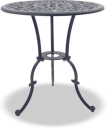 Homeology Bangui Grey Luxurious Outdoor Garden Patio Table And 2 Large Chairs With Armrests Cast Aluminium Bistro Set - thumbnail 3