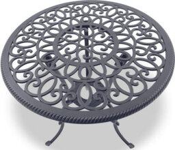Homeology Bangui Grey Luxurious Outdoor Garden Patio Table And 2 Large Chairs With Armrests Cast Aluminium Bistro Set - thumbnail 4