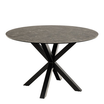 Furniture To Go Heaven Round Dining Table With Ceramic Black Top (L) 119Cm Seats Up To 4 - image 1
