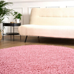Bravich Rose Pink Thick Shaggy Circle Rug - California - 150Cm - thumbnail 6