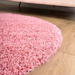 Bravich Rose Pink Thick Shaggy Circle Rug - California - 150Cm - thumbnail 4