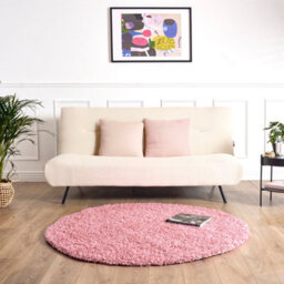 Bravich Rose Pink Thick Shaggy Circle Rug - California - 150Cm - thumbnail 3