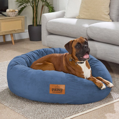Slumberdown Paws For Slumber Donut Pet Bed, Navy, Extra Large, 85Cm Diameter - image 1