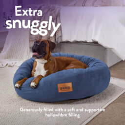 Slumberdown Paws For Slumber Donut Pet Bed, Navy, Extra Large, 85Cm Diameter - thumbnail 4