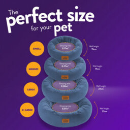 Slumberdown Paws For Slumber Donut Pet Bed, Navy, Extra Large, 85Cm Diameter - thumbnail 6
