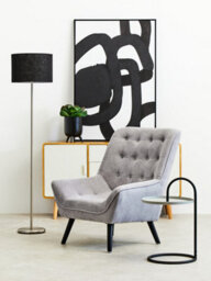 Orsina Black Waffle Effect Shade Floor Lamp, Polished Chrome Modern Standing Lamp For Living Room, Floor Lamp - thumbnail 5