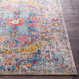 Livabliss Harput-Vintage Blue Orange Yellow Grey Traditional Boho Living Dining Bedroom Rug 200 X 275 Cm Easy Care, Non Shedding - thumbnail 5