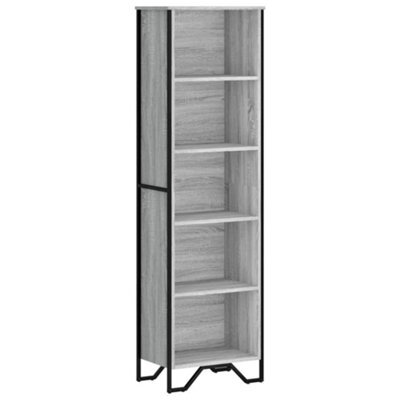 Berkfield Modern Bookcase Grey Sonoma 50X31X169 Cm Engineered Wood