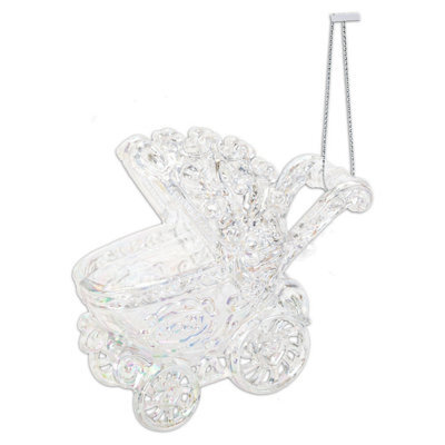 Christmas Tree Decoration Iridescent Acrylic Pram Ornament X - image 1
