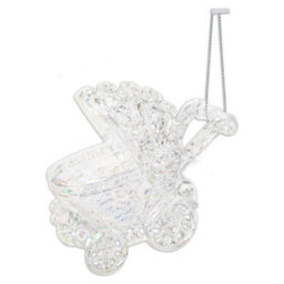 Christmas Tree Decoration Iridescent Acrylic Pram Ornament X - thumbnail 1