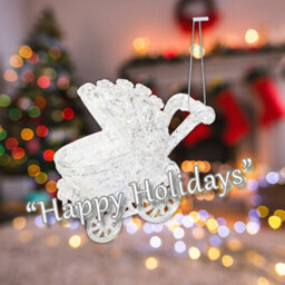 Christmas Tree Decoration Iridescent Acrylic Pram Ornament X - thumbnail 4