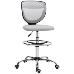 Vinsetto Draughtsman Chair, Office Chair With Wheels, Light Grey - thumbnail 2