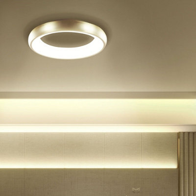 Beliani Aurora Gold Matte Round Ceiling Lamp With Integrated Led, 45Cm Diameter, Warm White - image 1
