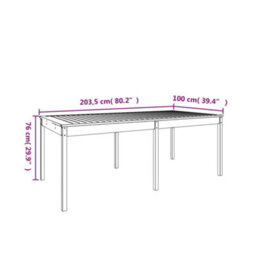 Berkfield Garden Table Honey Brown 203.5X100X76 Cm Solid Wood Pine - thumbnail 8