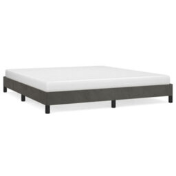 Berkfield Bed Frame Dark Grey 180X200 Cm 6Ft Super King Velvet - thumbnail 2