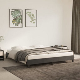 Berkfield Bed Frame Dark Grey 180X200 Cm 6Ft Super King Velvet - thumbnail 1