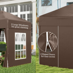 Outsunny 2X2M Pop Up Gazebo Canopy Marquee W/ Carry Bag, Coffee - thumbnail 7
