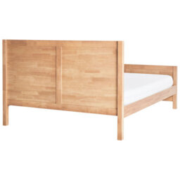 Beliani Bed Wood Champagnat 140 X 200 Cm (Eu Double) Light Brown - thumbnail 5