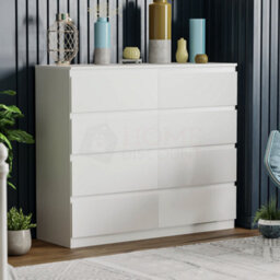 Lassic Vida Designs Denver White 8 Drawer Chest (H)955mm (W)1200mm (D)400mm - thumbnail 1