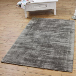 Grey Handmade , Luxurious , Modern , Plain Easy To Clean Viscose Rug For Living Room, Bedroom - 66 X 240 (Runner) - thumbnail 1