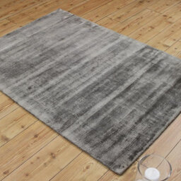 Grey Handmade , Luxurious , Modern , Plain Easy To Clean Viscose Rug For Living Room, Bedroom - 66 X 240 (Runner) - thumbnail 2