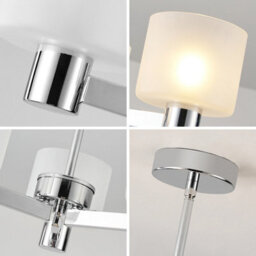 Harper Living 3 Lights Chandeliers Ceiling Light, Chrome Finish Semi Flush Ceiling Lamp With Frosted Glass Shades - thumbnail 5