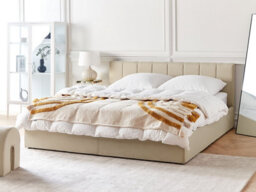 Beliani Ottoman Bed Fabric Dreux 180 X 200 Cm (Eu Super King) Beige - thumbnail 2
