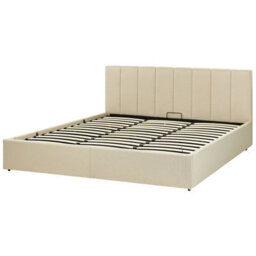 Beliani Ottoman Bed Fabric Dreux 180 X 200 Cm (Eu Super King) Beige - thumbnail 5