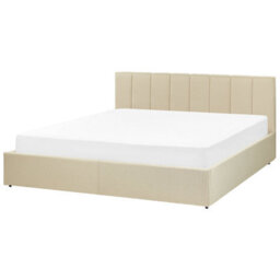 Beliani Ottoman Bed Fabric Dreux 180 X 200 Cm (Eu Super King) Beige - thumbnail 4
