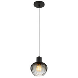 Luminosa Lighting Luminosa Toy 19Cm Dome Pendant Ceiling Light Matt Black Smoke Glass Shade 1X E27 - thumbnail 1