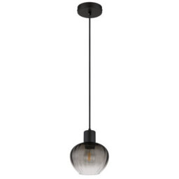 Luminosa Lighting Luminosa Toy 19Cm Dome Pendant Ceiling Light Matt Black Smoke Glass Shade 1X E27 - thumbnail 2