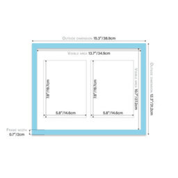 14X11 Inch 2 Opening Photo Collage Frame, Display Two 8X6 Inch Photos, Multi Aperture Family Picture Frame, Light Blue - thumbnail 4