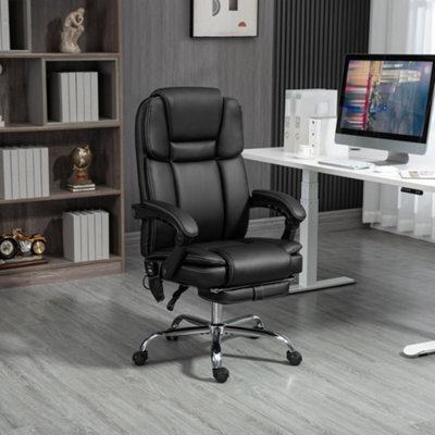 Vinsetto Massage Office Chair, Pu Leather High Back Recliner, Black - image 1